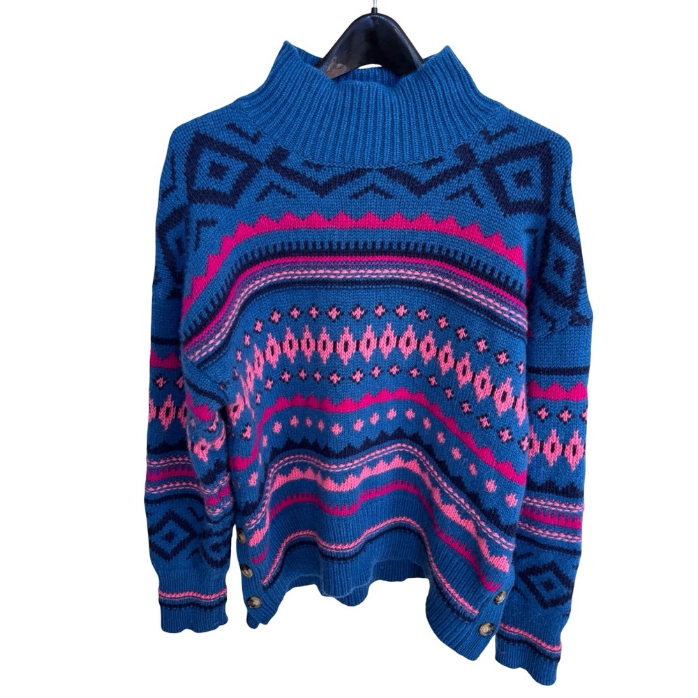 Sundance Women’s Fair Isle Cowl Neck Wool Sweater Sz M